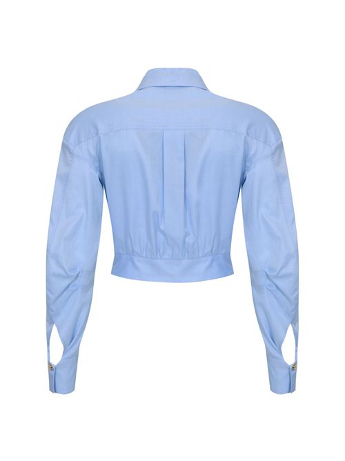 Camicia cropped in popeline di cotone con fascione Elisabetta Franchi | CA12161E2019